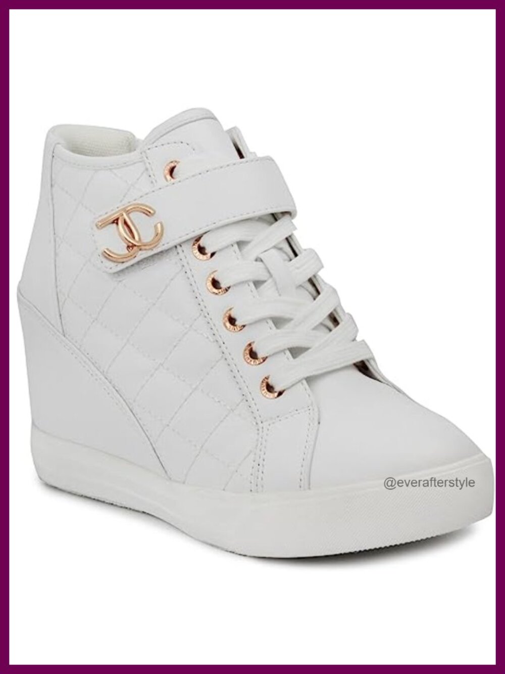 Juicy Couture Women Platform Wedge High-Top Sneakers Cushioned Lace-Up